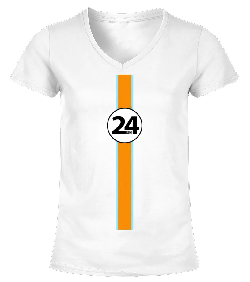 24 HEURES BLEU ORANGEWT CAMISETA CUELLO PICO MUJER