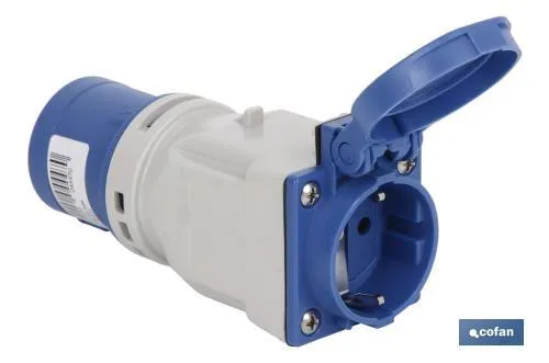 ADAPTADOR INDUSTRIAL CLAVIJABASE | GRADO DE PROTECCIóN IP 44 | CLAVIJABASE SCHUKO 2 P + T | 16 A