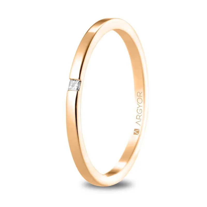 Alianza "Argyor" Diamante/Plana Oro18k 1.65mm (5R17530P)