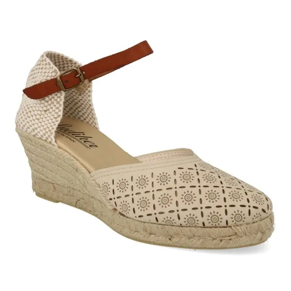 ALPARGATAS con CUÑA MEDIA MUJER MOD. SAONA BEIGE