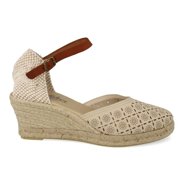 ALPARGATAS con CUÑA MEDIA MUJER MOD. SAONA BEIGE