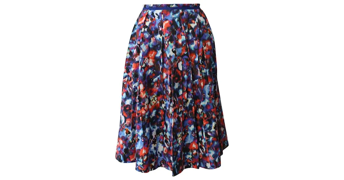 Autre Marque Falda midi con estampado abstracto Saloni en algodón multicolor Impresión de pitón 