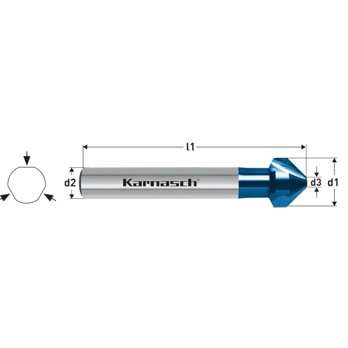 AVELLANADOR M/CIL. 90º Ø40,0 HSSXE+BLUETEC  KARNASCH 201745260