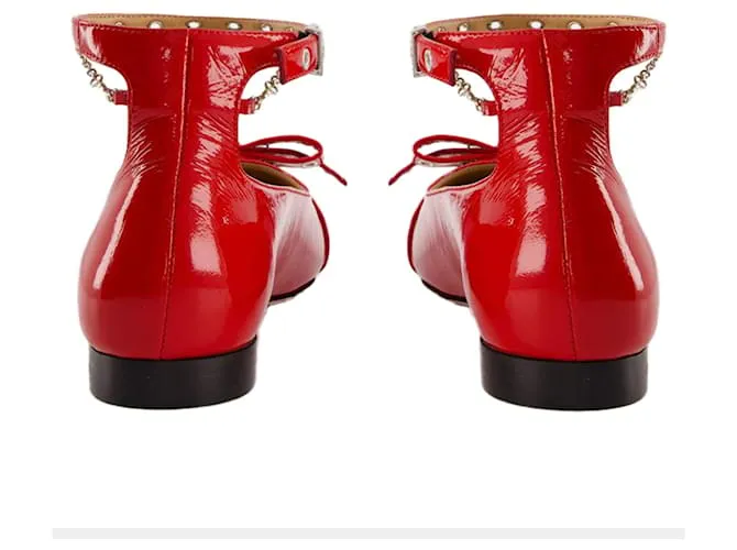 BAILARINAS JEWEL CON OJALES  GANNI  SINTéTICO  ROJO ROJA 