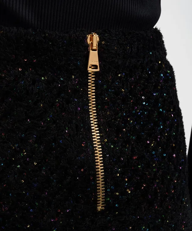 Balmain Black underpants with silk and sequins