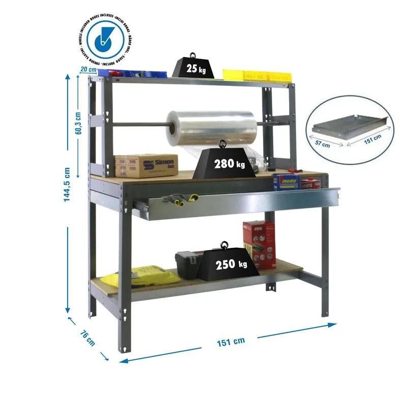 Banco tbjo 156x151x76cm Gr SIMONRACK