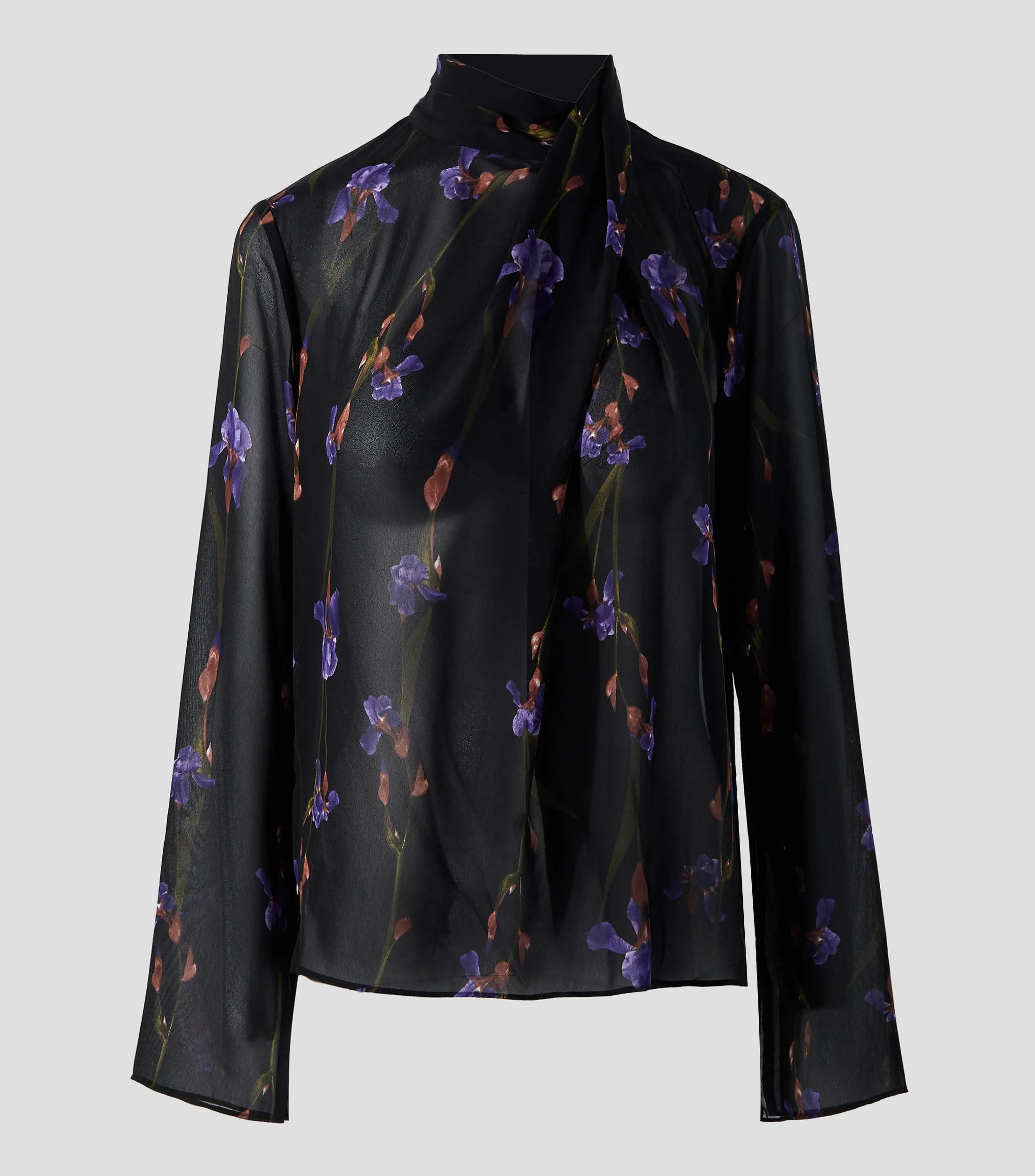 BCBGMAXAZRIA Blusa estampada de manga larga Mujer