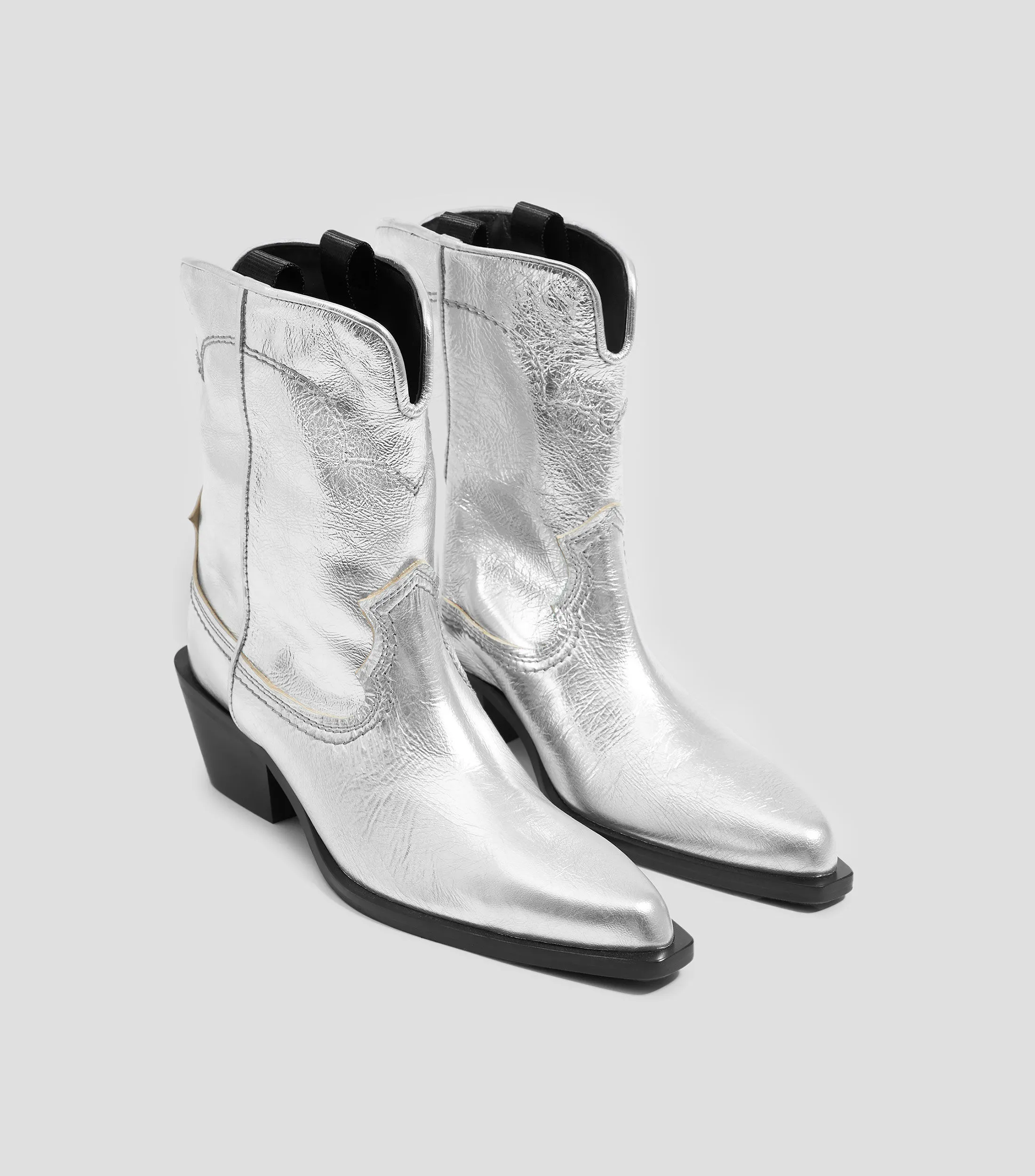 Bimba y Lola Botines en piel con tacón bajo cuadrado Mujer