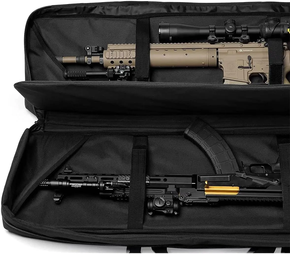 BomDog Funda para Rifle 36In Bolsa para Escopeta de Gran Capacidad  Funda Doble para Rifle de Airsoft/Nero