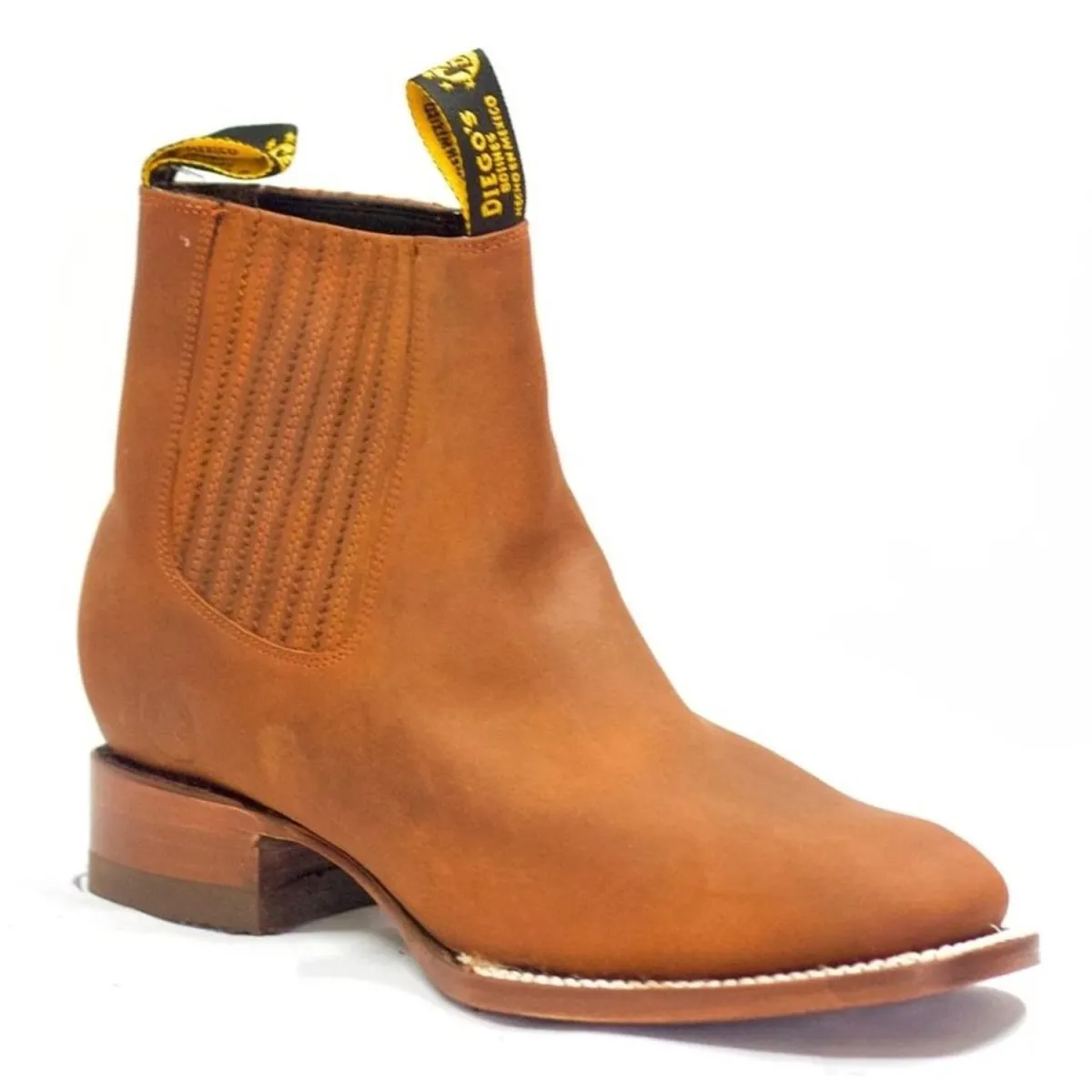 BOTINES CHARROS DE NOBUCK PUNTA CUADRADA COLOR SHEDRON DIE720SHE