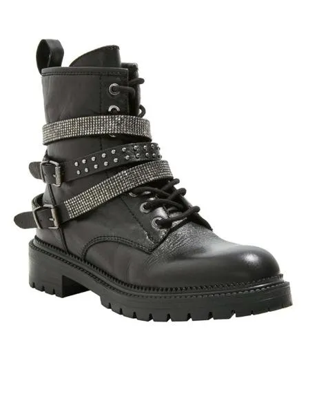 Botines militares con cadenas Inuovo en negro