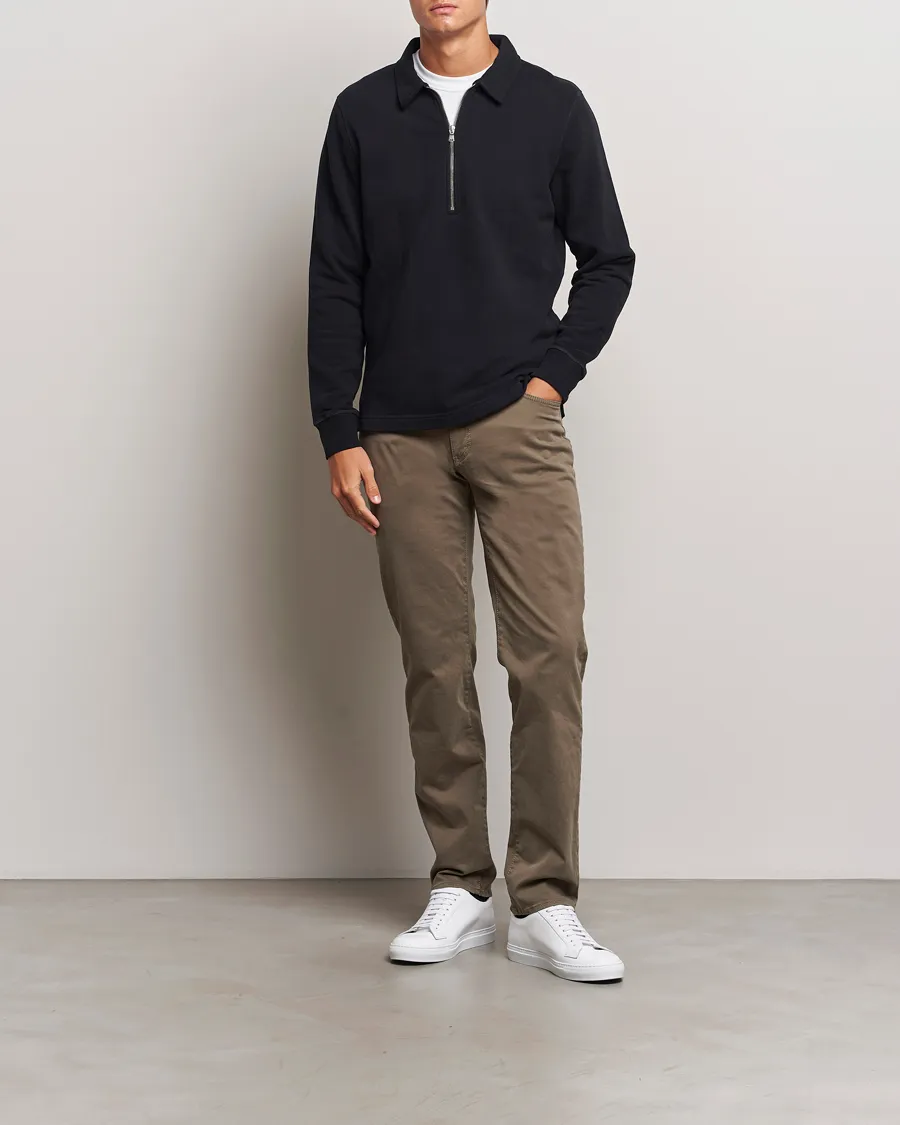 BRAX CADIZ COTTON SATIN 5POCKET PANTS KHAKI