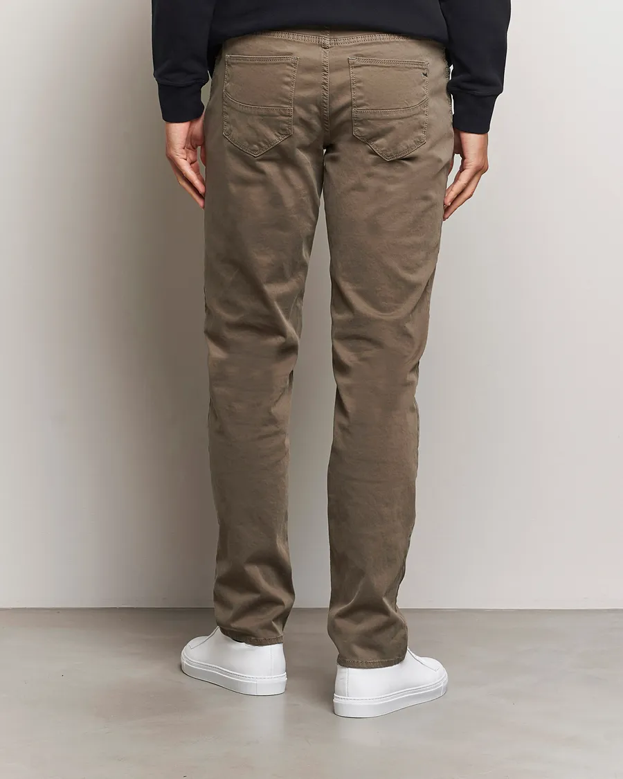 BRAX CADIZ COTTON SATIN 5POCKET PANTS KHAKI