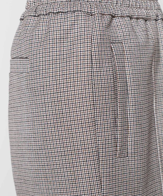 BRUNELLO CUCINELLI HOUNDSTOOTH JOGGERS IN WOOL WITH ECOBRASS