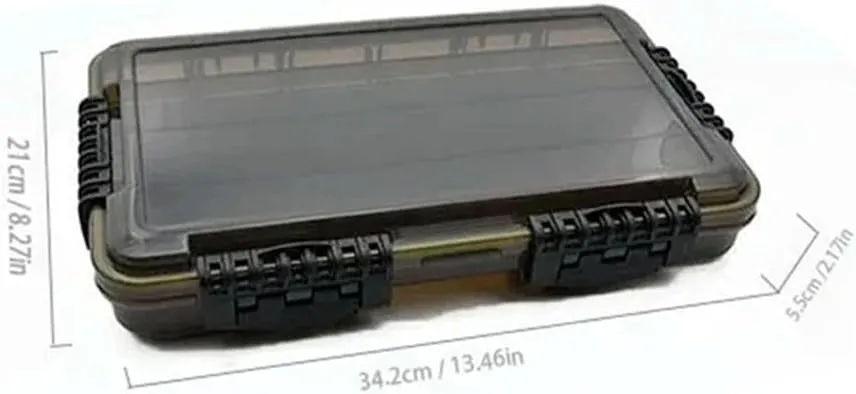 Caja de aparejos de pesca impermeable con múltiples compartimentos  ideal para organizar tus accesorios de pesca (tamaño mediano