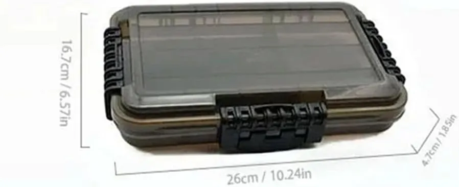 Caja de aparejos de pesca impermeable con múltiples compartimentos  ideal para organizar tus accesorios de pesca (tamaño mediano