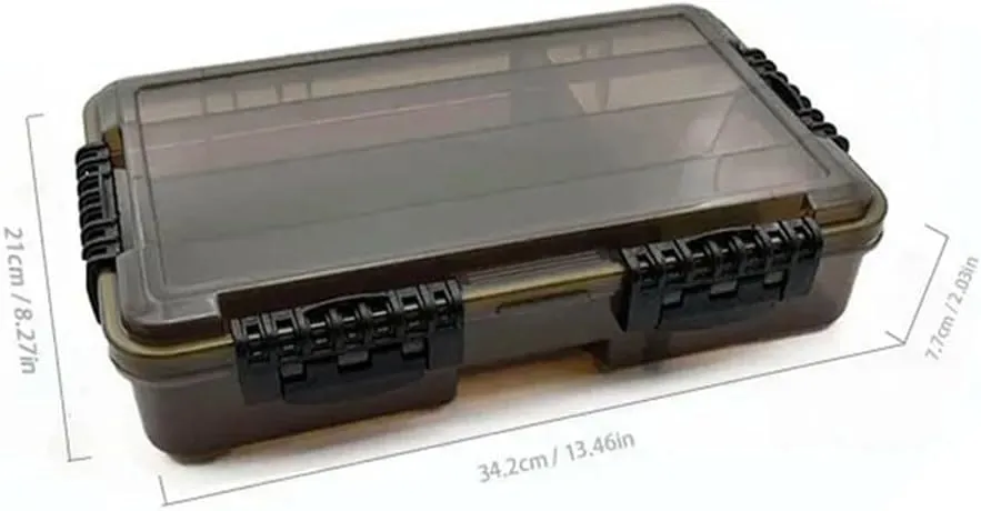 Caja de aparejos de pesca impermeable con múltiples compartimentos  ideal para organizar tus accesorios de pesca (tamaño mediano