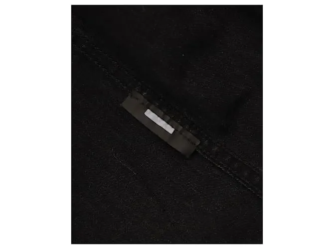 Camisa vaquera de algodón gris con botones en el dobladillo deshilachado de Saint Laurent 