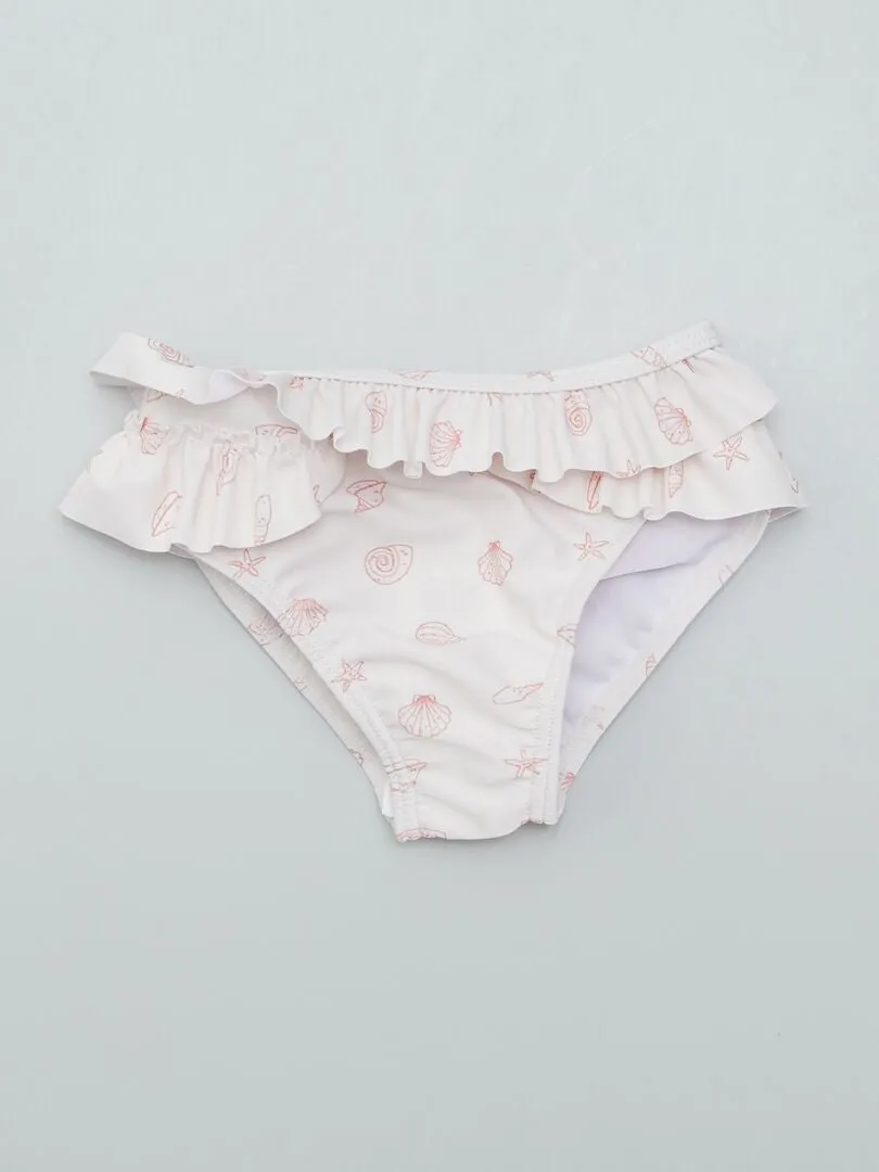 CAMISETA + BRAGUITA DE BAñO  2 PIEZAS  BLANCO