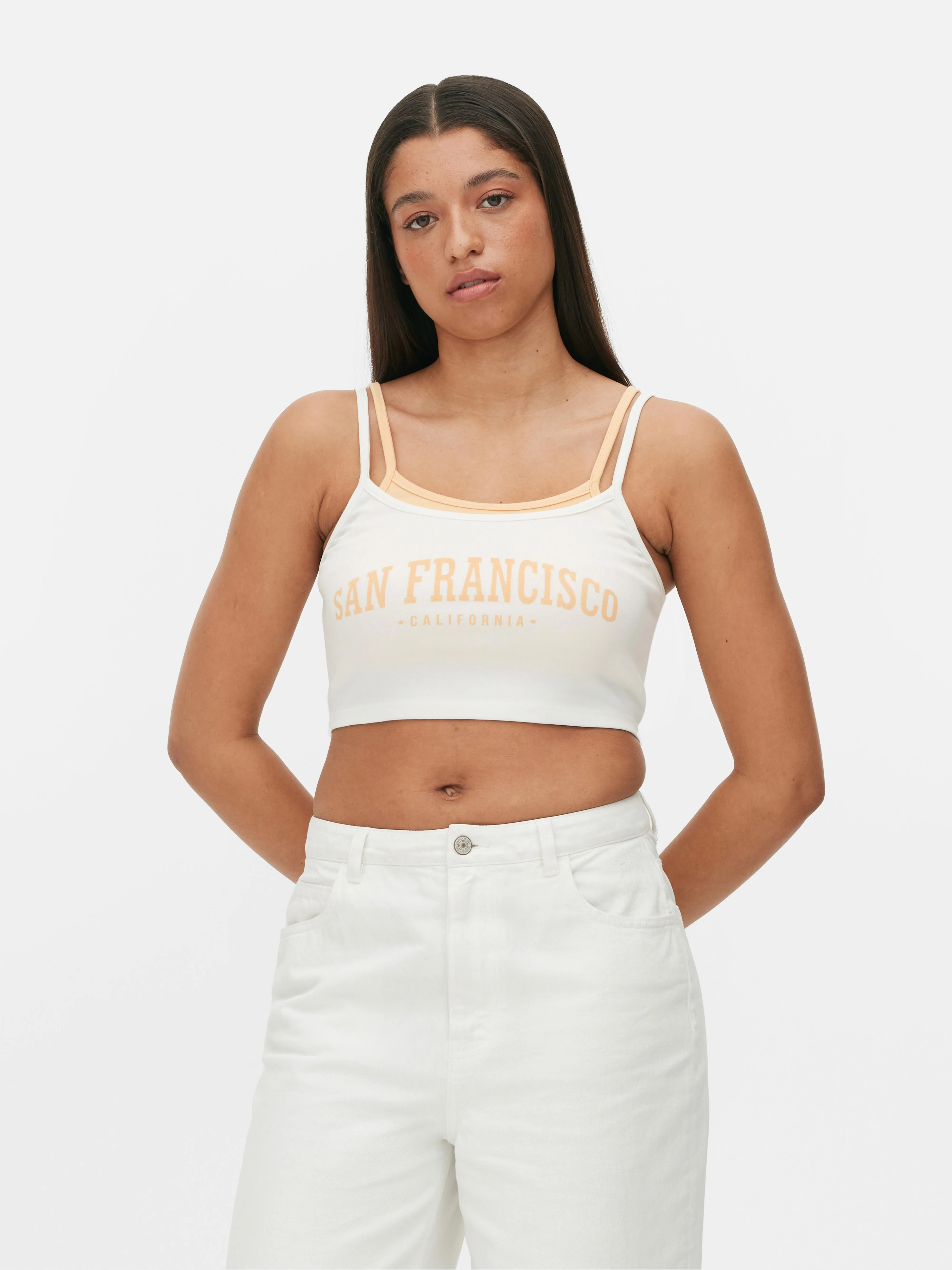 Camiseta corta de tirantes dos en uno