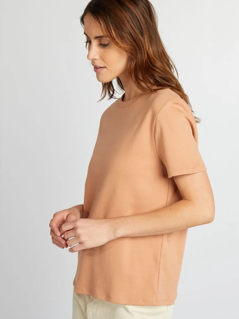CAMISETA DE ALGODóN GRUESO  MARRON