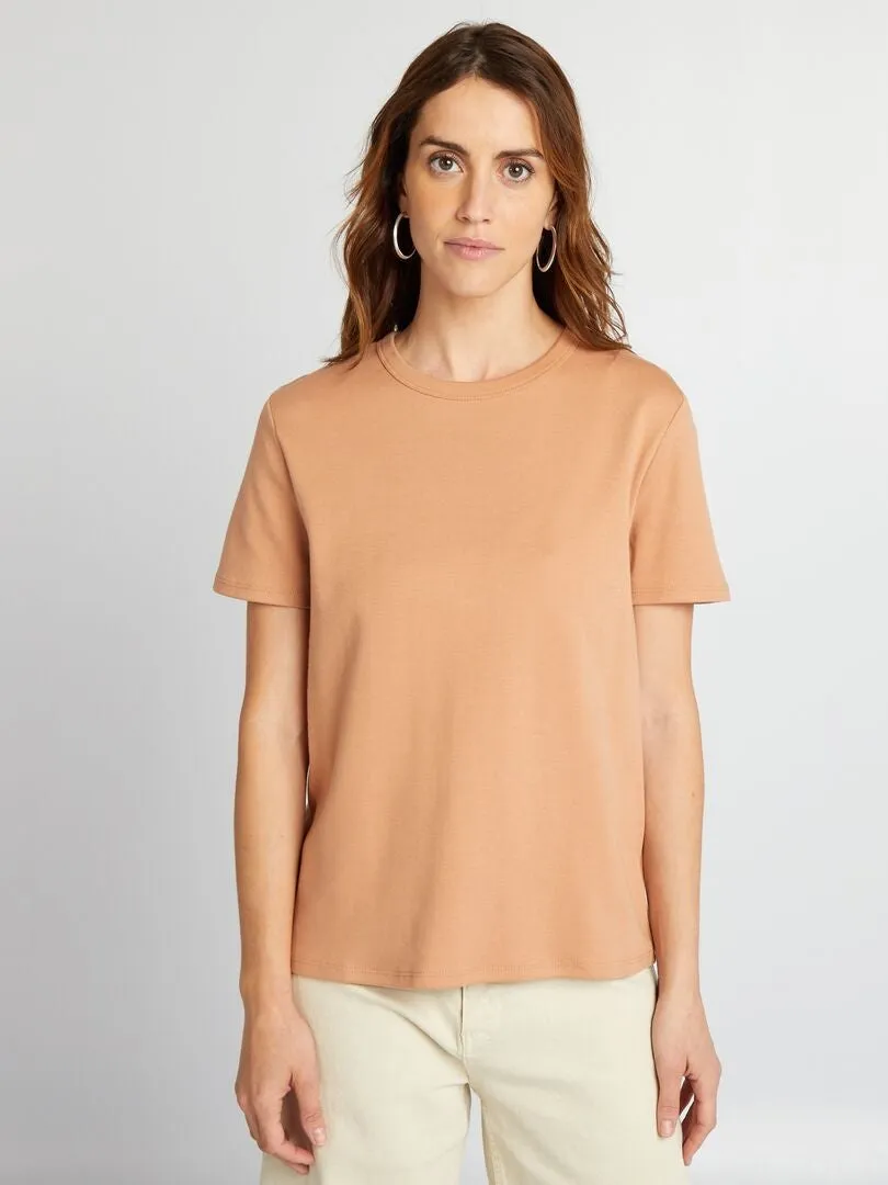 CAMISETA DE ALGODóN GRUESO  MARRON