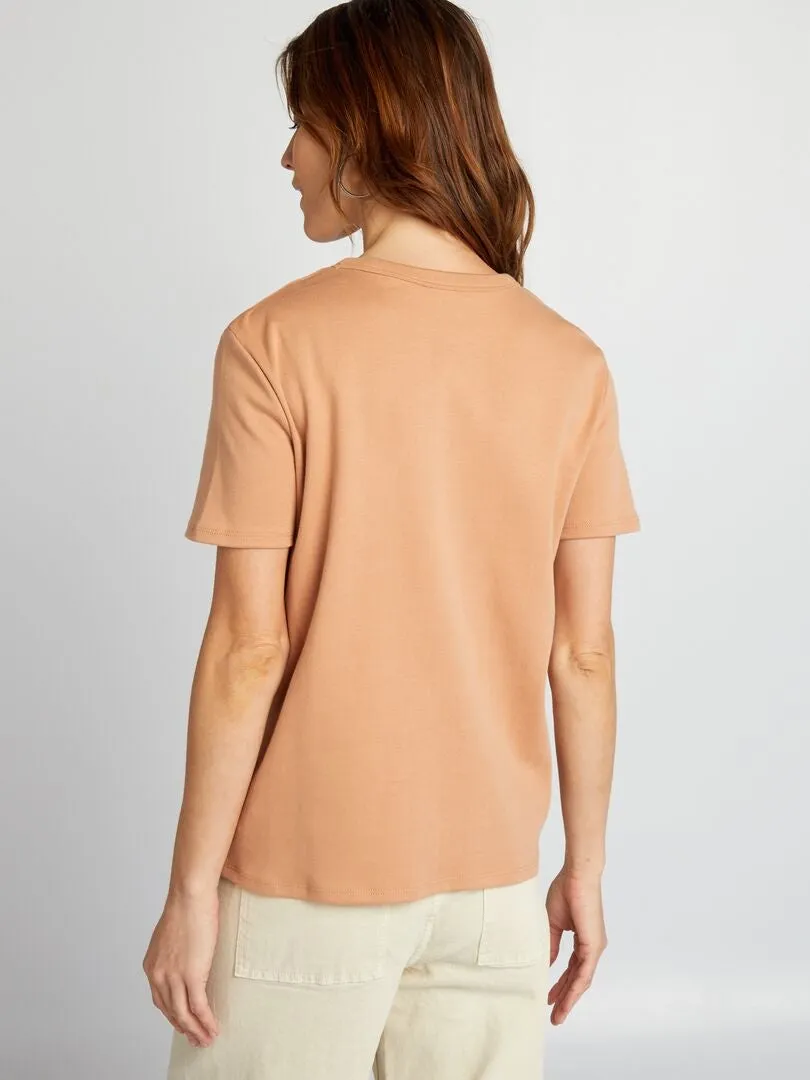 CAMISETA DE ALGODóN GRUESO  MARRON