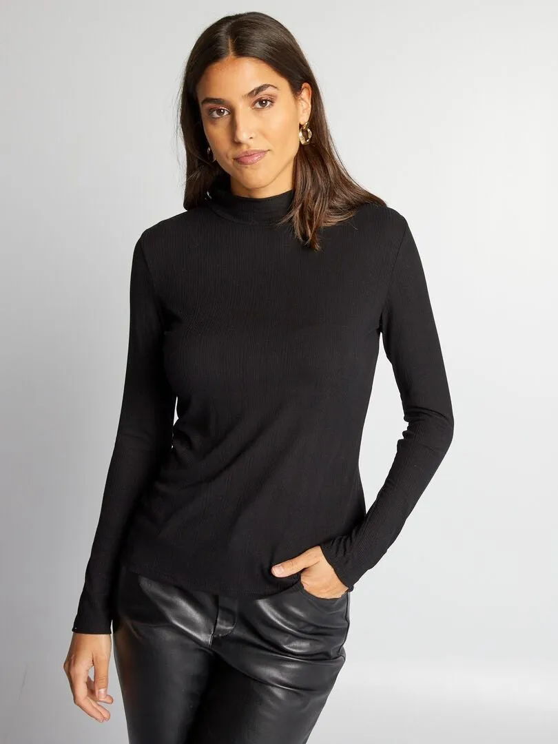 CAMISETA DE CUELLO ALTO  NEGRO