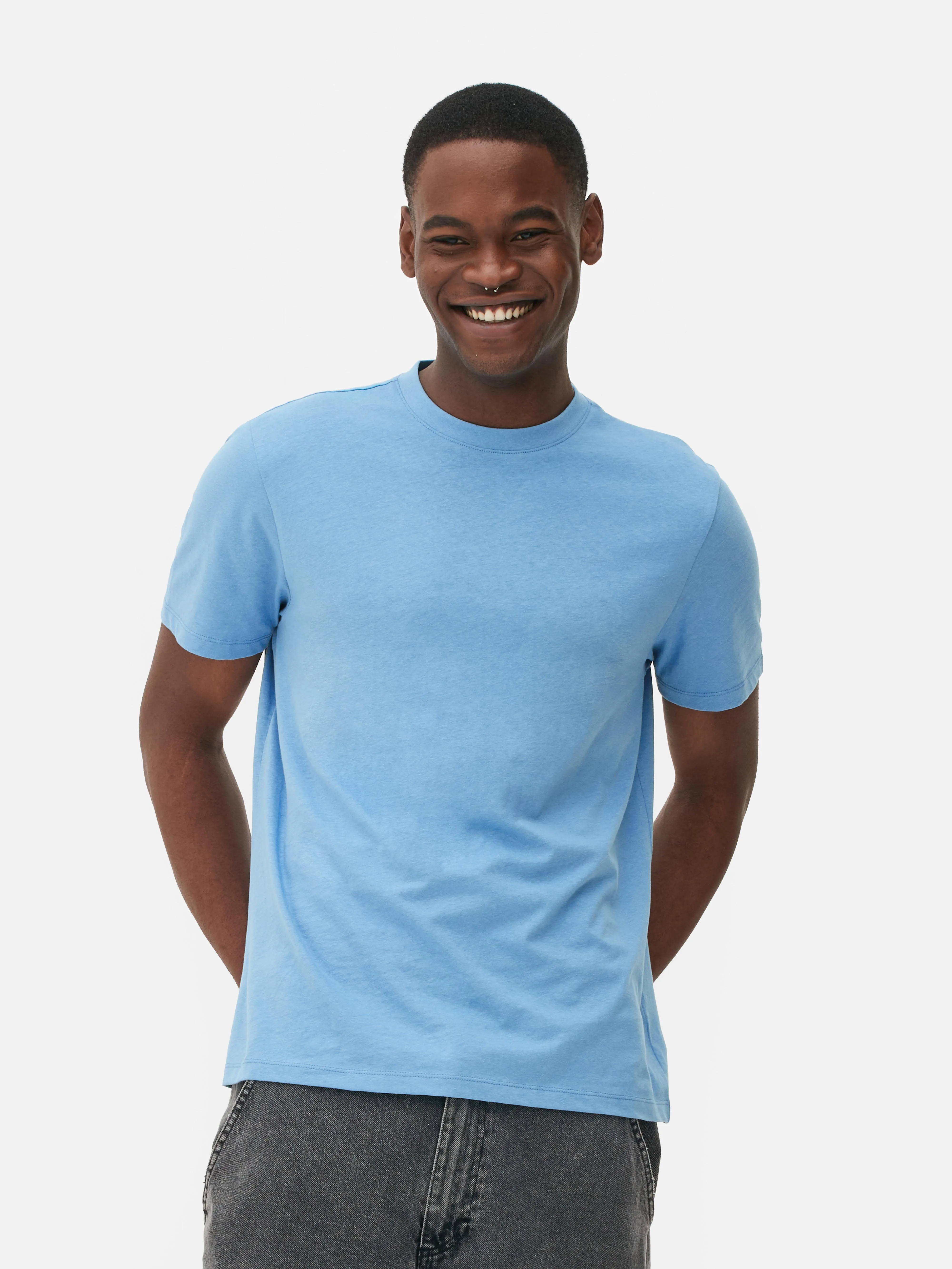 Camiseta de cuello redondo y corte recto