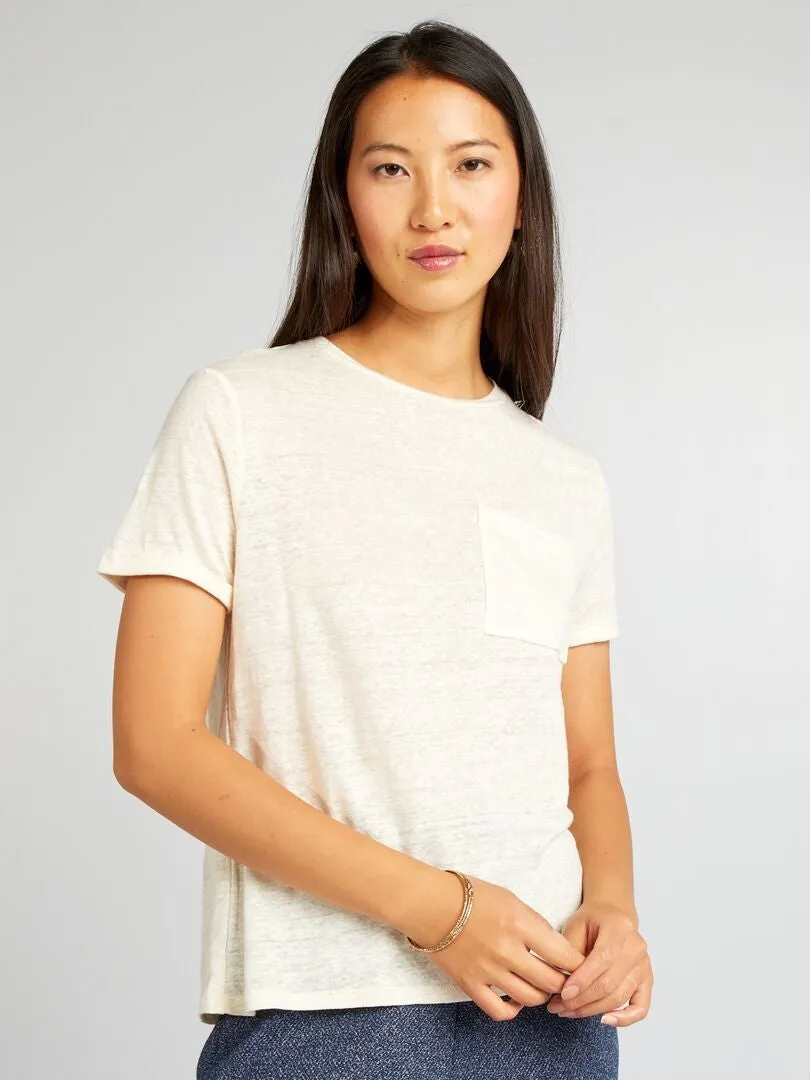 CAMISETA DE LINO  BLANCO