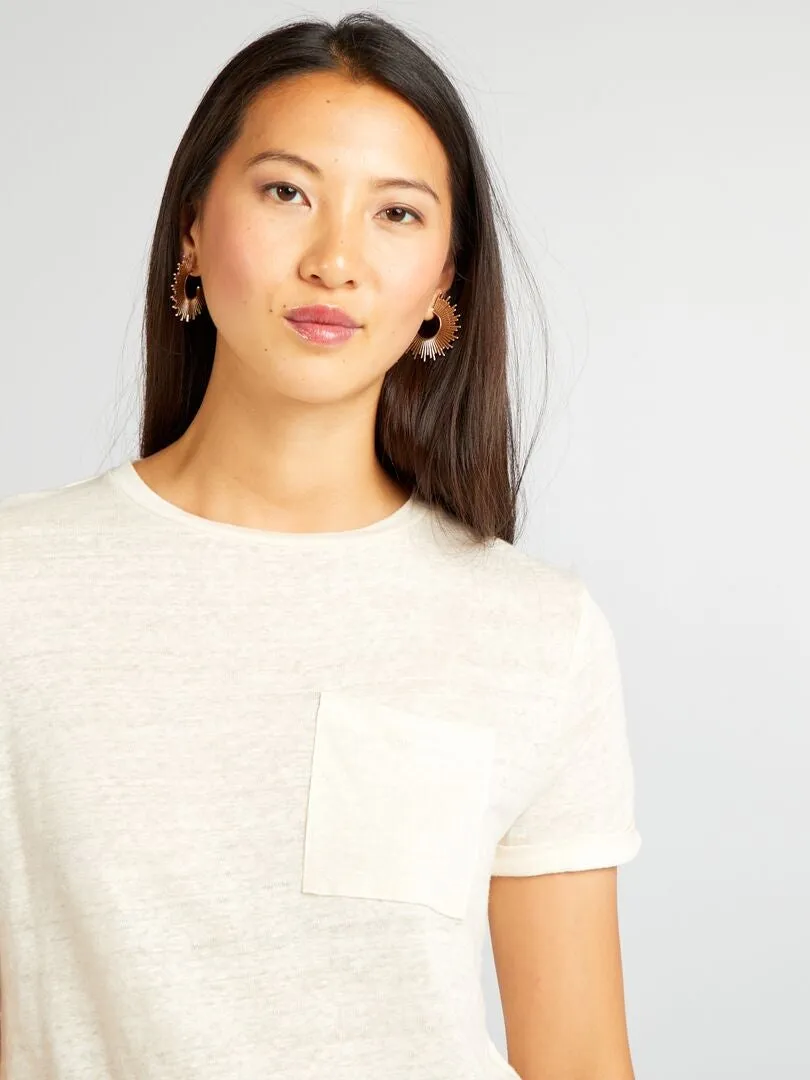 CAMISETA DE LINO  BLANCO