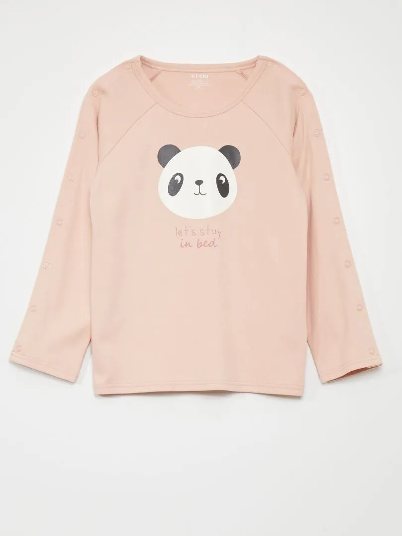 CAMISETA DE MANGA LARGA CON AUTOMáTICOS  SO EASY  ROSA
