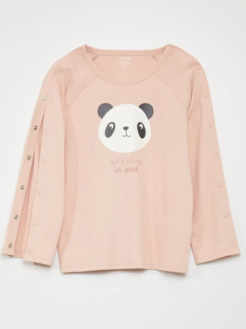 CAMISETA DE MANGA LARGA CON AUTOMáTICOS  SO EASY  ROSA