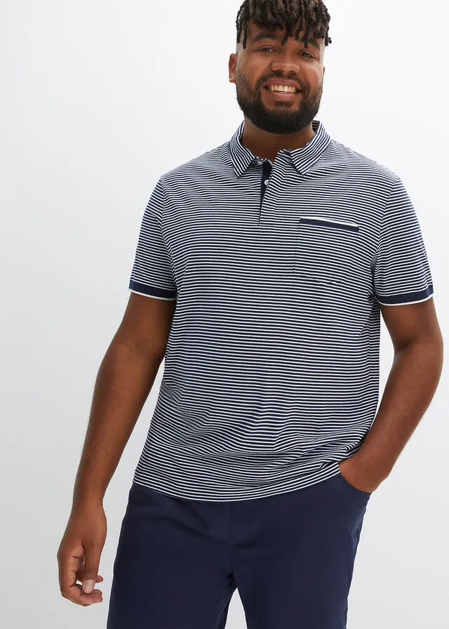 CAMISETA DE TIPO POLO AZUL MARINOBLANCO DE RAYAS