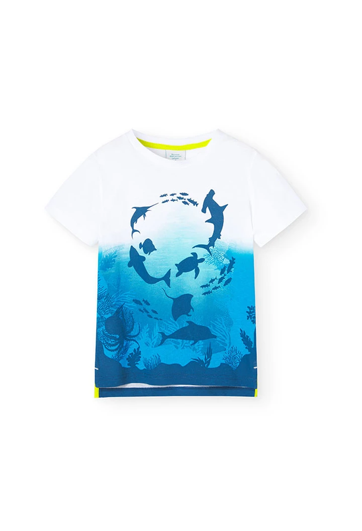 Camiseta en blanco de punto de niño