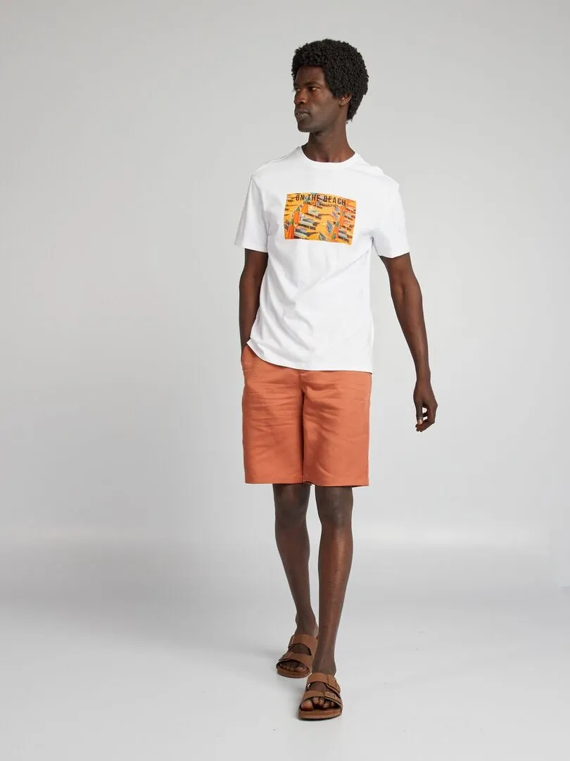 CAMISETA ESTAMPADA DE MANGA CORTA  BLANCO