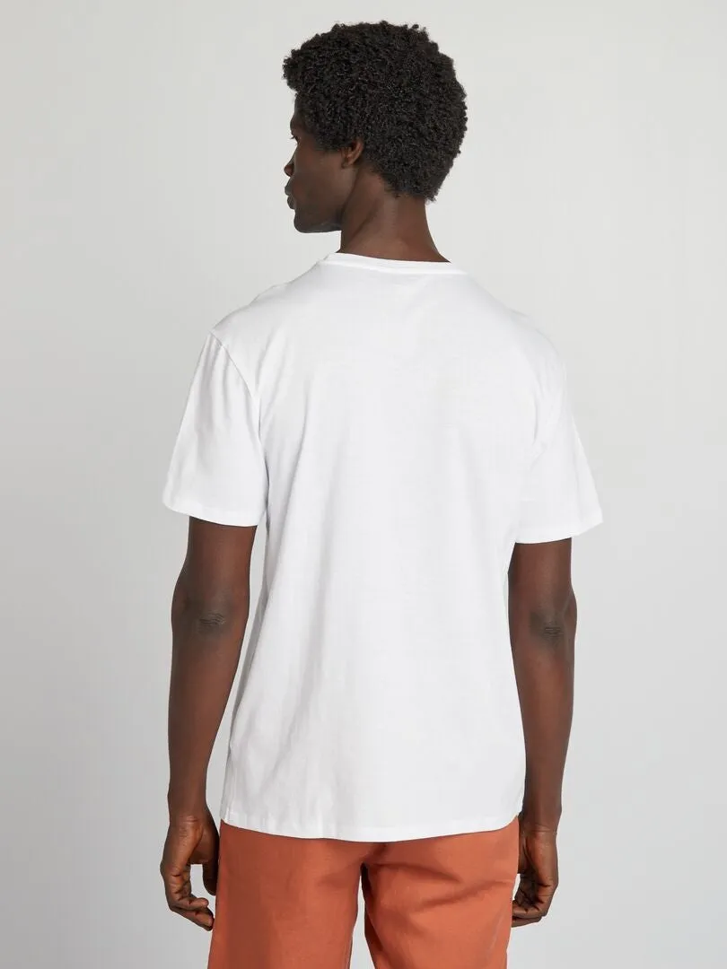 CAMISETA ESTAMPADA DE MANGA CORTA  BLANCO