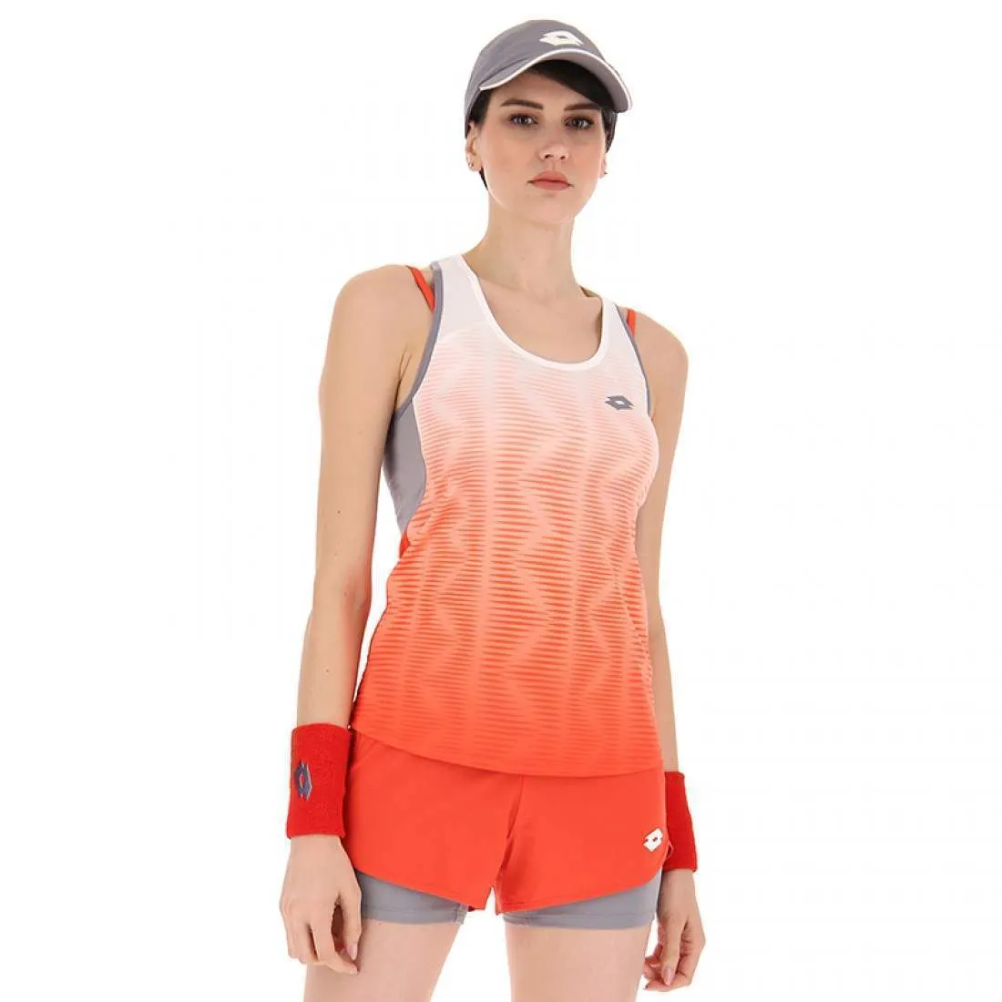 Camiseta Lotto Top IV Rojo Amapola Blanco Brillante Mujer | Lotto