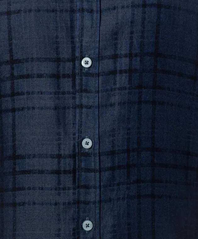 Canali Blue checked shirt