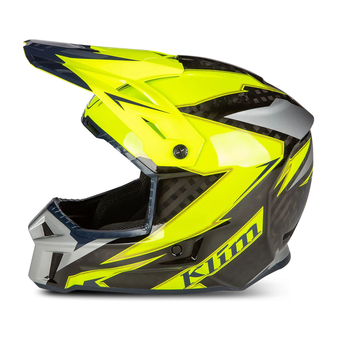 Casco de Cross Klim F3 Carbon Lightning HiVis