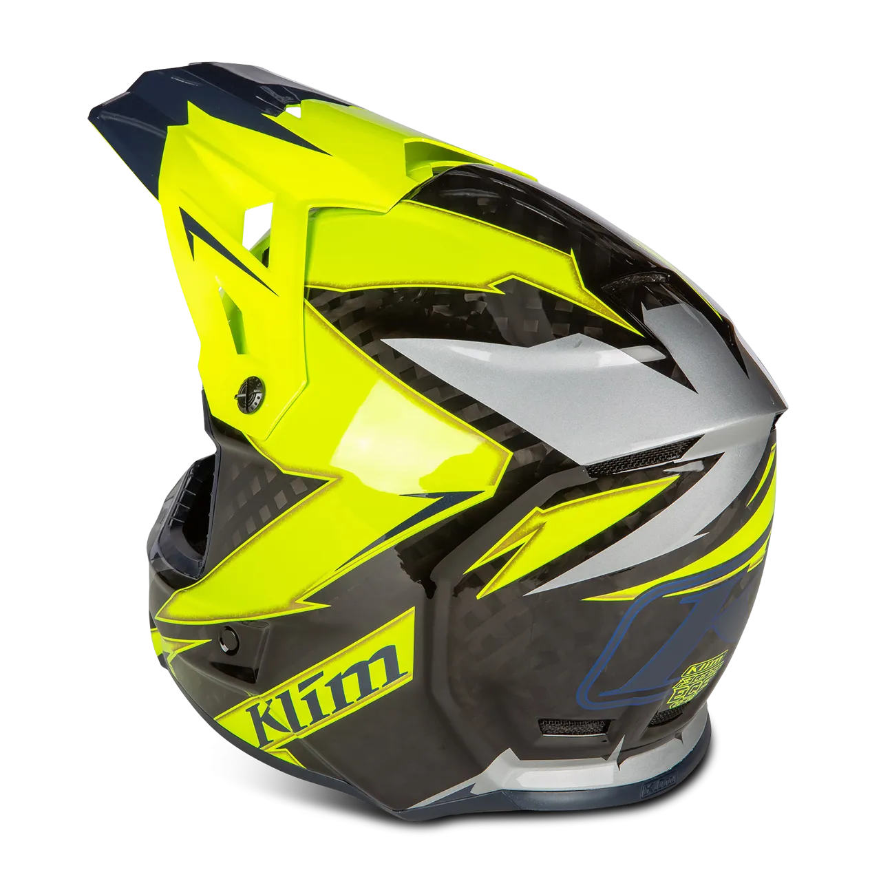 Casco de Cross Klim F3 Carbon Lightning HiVis
