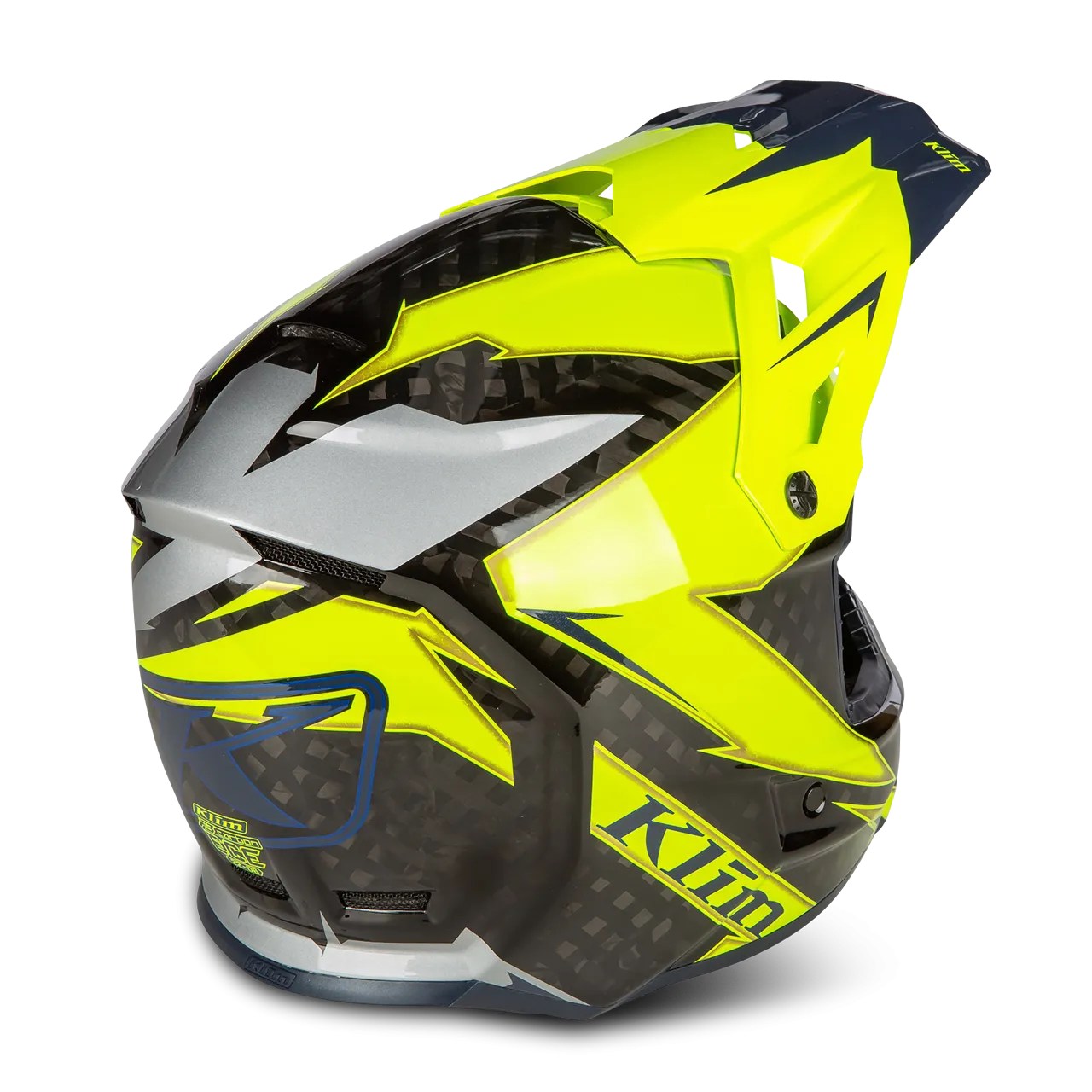 Casco de Cross Klim F3 Carbon Lightning HiVis