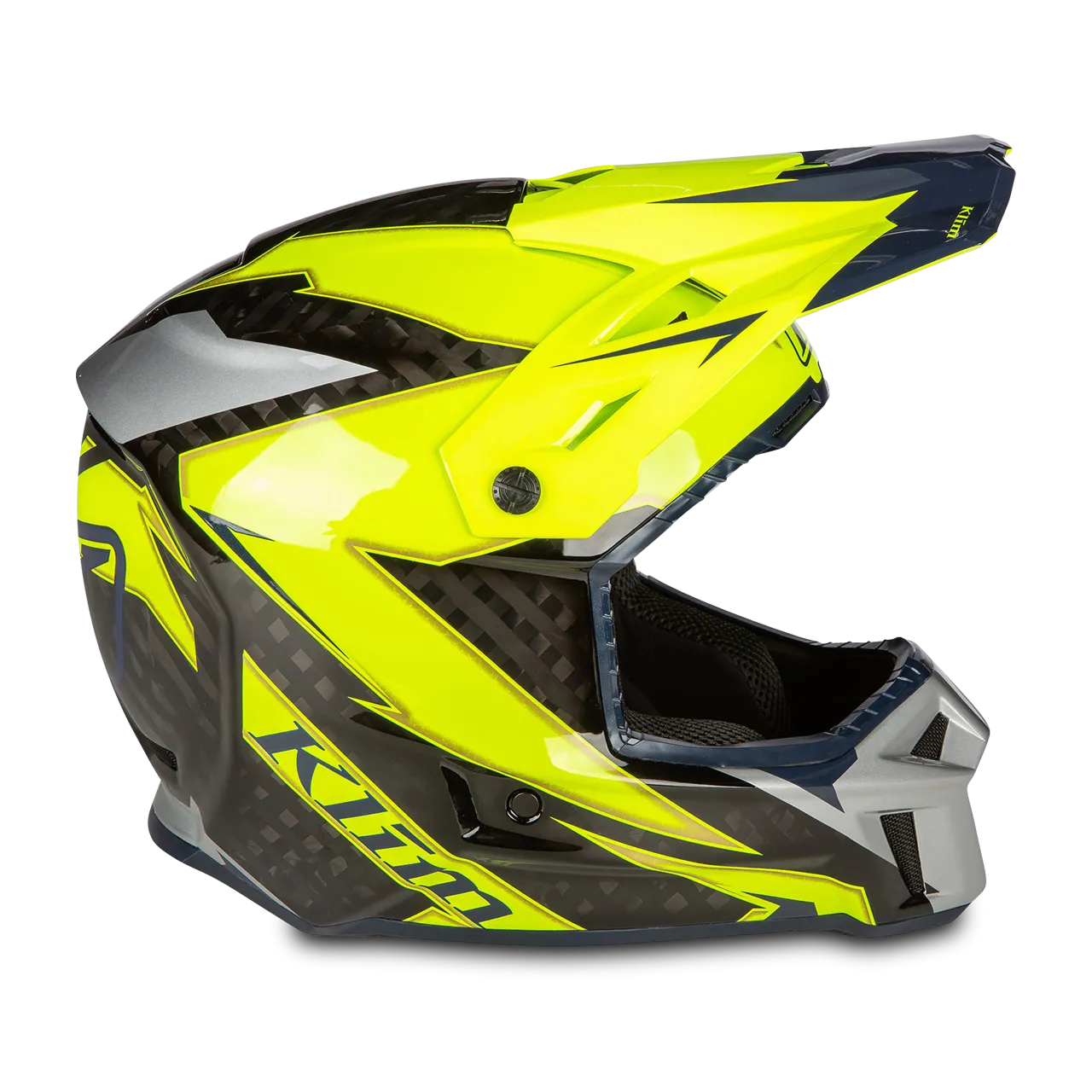 Casco de Cross Klim F3 Carbon Lightning HiVis