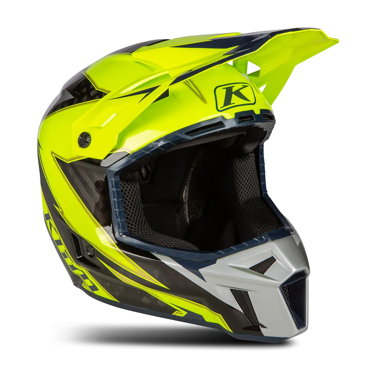 Casco de Cross Klim F3 Carbon Lightning HiVis