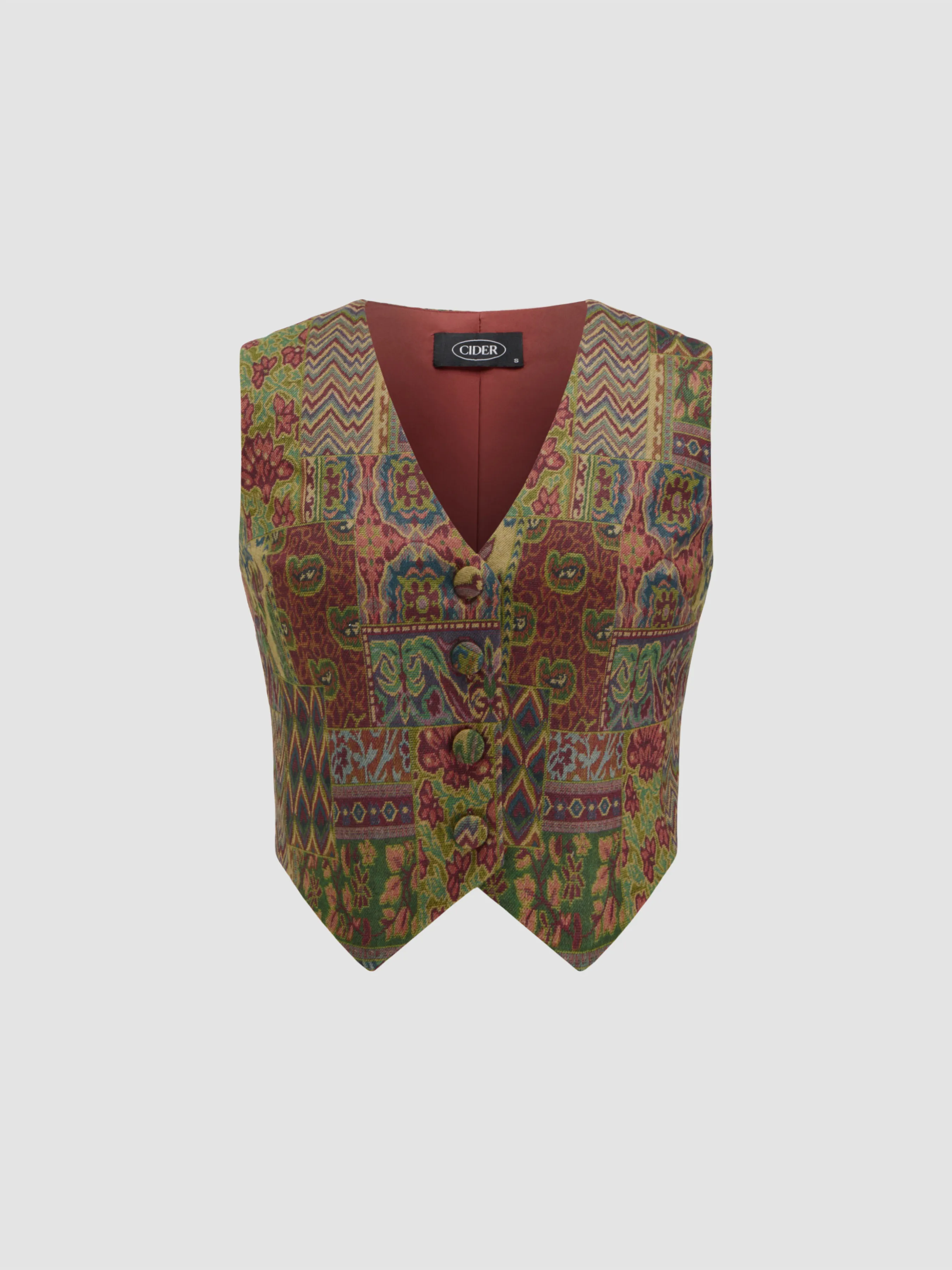  Chaleco Gráfico Azteca Retro con Cuello en V