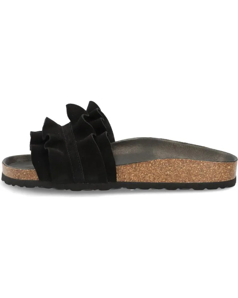 Chanclas de Mujer VERBENAS 3300620220 ROCIO SERRAJE VOLANTE NEGRO NEGRO