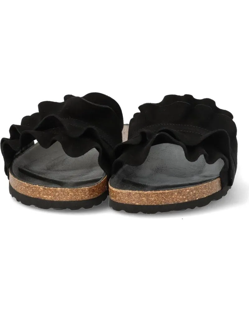 Chanclas de Mujer VERBENAS 3300620220 ROCIO SERRAJE VOLANTE NEGRO NEGRO