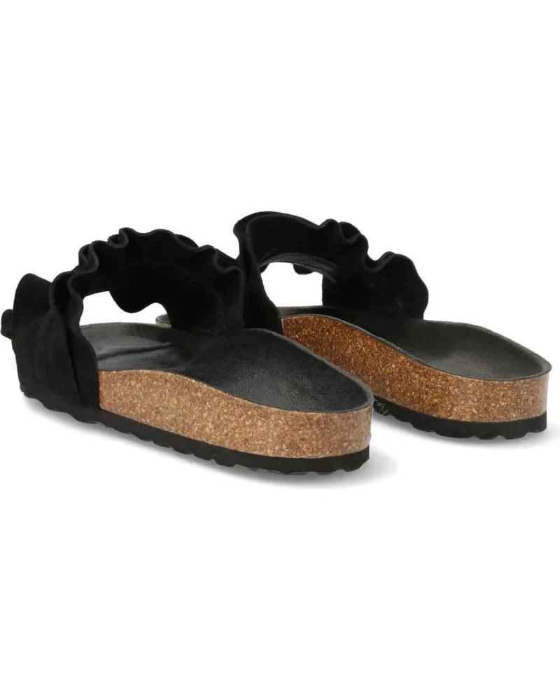 Chanclas de Mujer VERBENAS 3300620220 ROCIO SERRAJE VOLANTE NEGRO NEGRO