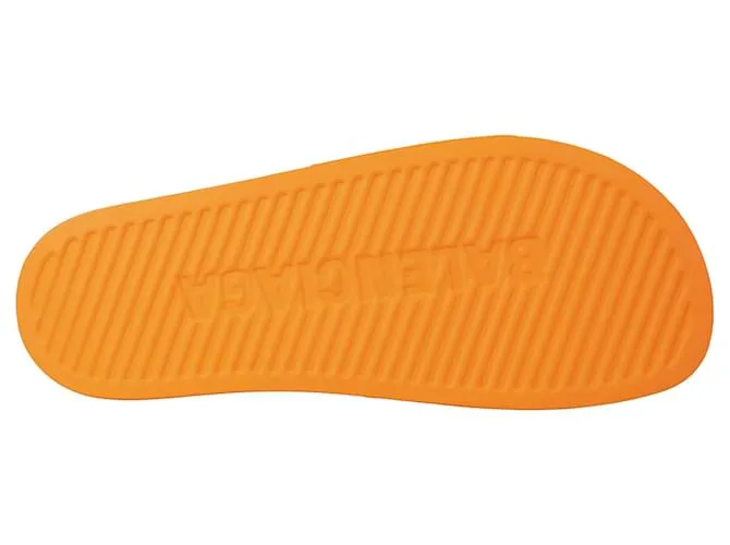Chanclas de piscina Balenciaga Logo Naranja 