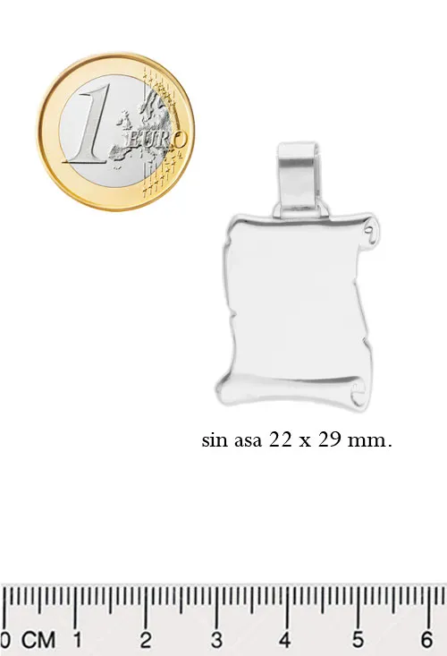 Chapa de plata pergamino 22×29 mm. 315_13408